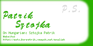 patrik sztojka business card